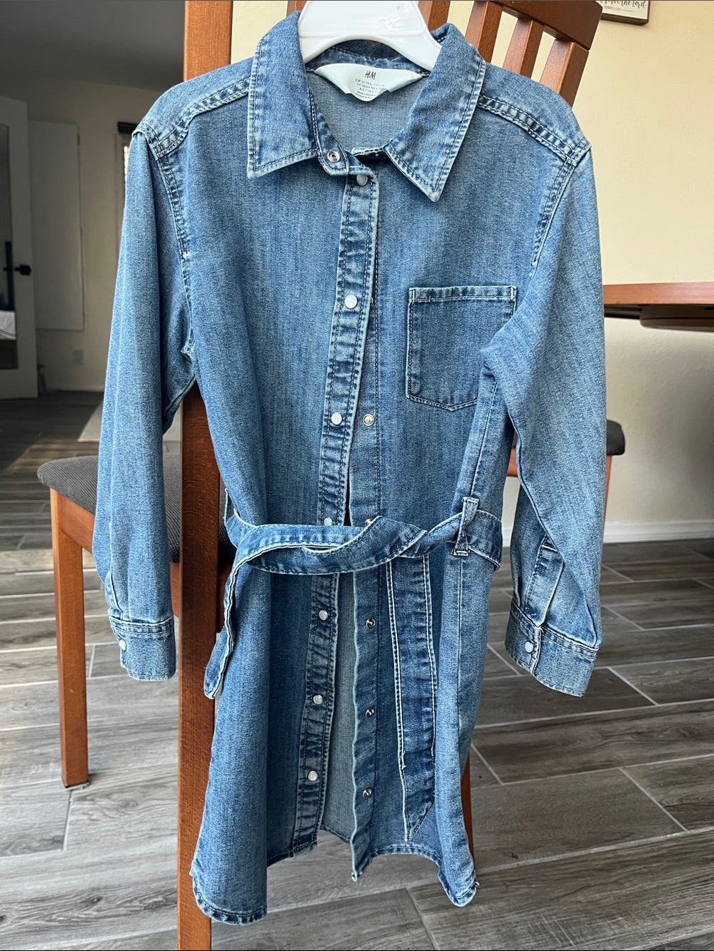 H&M Light Blue Denim Shirt Dress